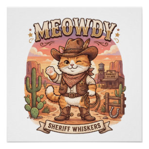 Hallo Sheriff Whiskers Schattige Western Cowboy Ka Perfect Poster