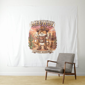 Hallo Sheriff Whiskers Schattige Western Cowboy Ka Wandkleed