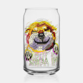 "HALLO" SHIBA INU BLIKVORM GLAS (Voorkant)