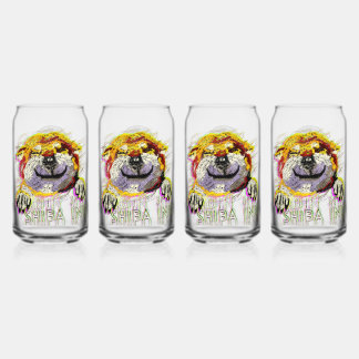 "HALLO" SHIBA INU BLIKVORM GLAS