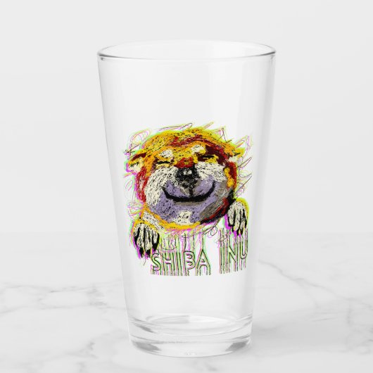 "HALLO" SHIBA INU GLAS (Voorkant)