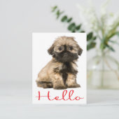 hallo Shih Tzu Puppy Dog Briefkaart (Staand voorkant)