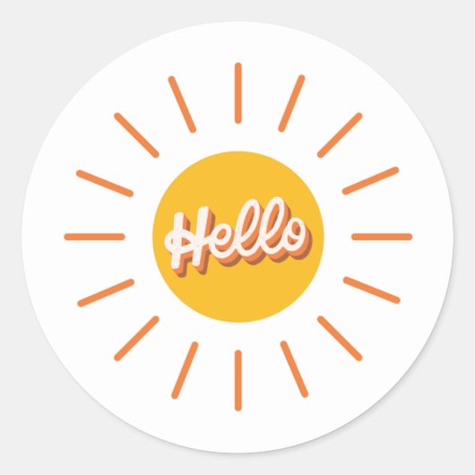 Hallo Shining Sun sticker (Voorkant)