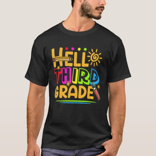 hallo Shirt van de derde graad 3e graad terug naar (Voorkant)
