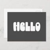 hallo Simple Retro Typografie Greeting in Black Briefkaart (Voorkant / Achterkant)