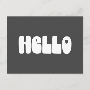 hallo Simple Retro Typografie Greeting in Black Briefkaart