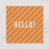 HALLO sinaasappel BOLD MINIMALISTISCH modern eenvo Vierkante Visitekaartje (Voorkant)