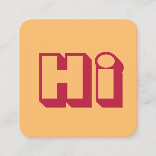 Hallo Sinaasappel Casual Stijlvol Modern Vierkante Visitekaartje (Voorkant)