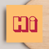 Hallo Sinaasappel Casual Stijlvol Modern Vierkante Visitekaartje