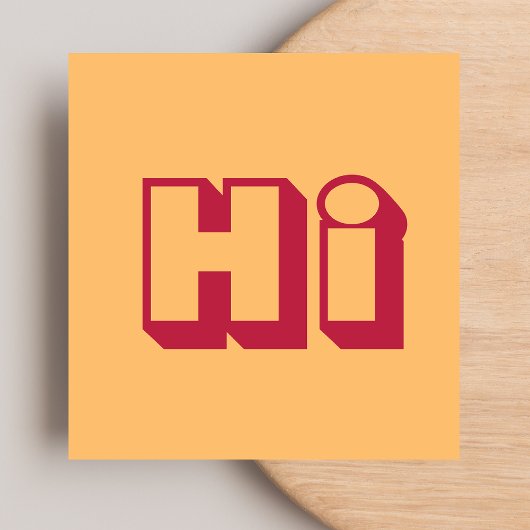 Hallo Sinaasappel Casual Stijlvol Modern Vierkante Visitekaartje