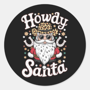 Hallo Sinterklaas Western Cowboy Rodeo Kerstcadeau Ronde Sticker