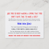 Hallo SIZZLE CARD Visitekaartje (Achterkant)