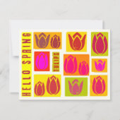Hallo Sjabloon Tulpen Stempel stijl kleurrijk (Voorkant)