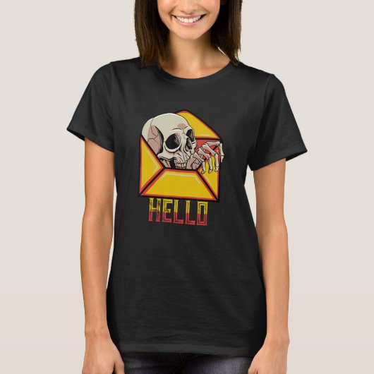 hallo Skull Skeleton Mail Postal Service Postman M T-shirt (Voorkant)