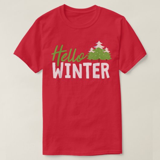 hallo sneeuwwinterbomen winterseizoen — Fantasie T-shirt (Design voorkant)
