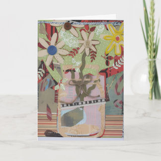 hallo.snel.beter. leeg/bloemen boeket papier kunst bedankkaart
