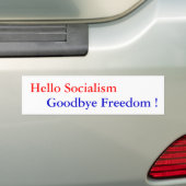 hallo socialisme, afscheid van vrijheid! - Geperso Bumpersticker (Op auto)
