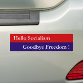 hallo socialisme, afscheid van vrijheid! - Geperso Bumpersticker (Op auto)