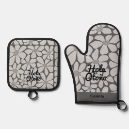 Hallo Spaans Autumn Herfst Vibes Personalize Ovenwant & Pannenlap Set