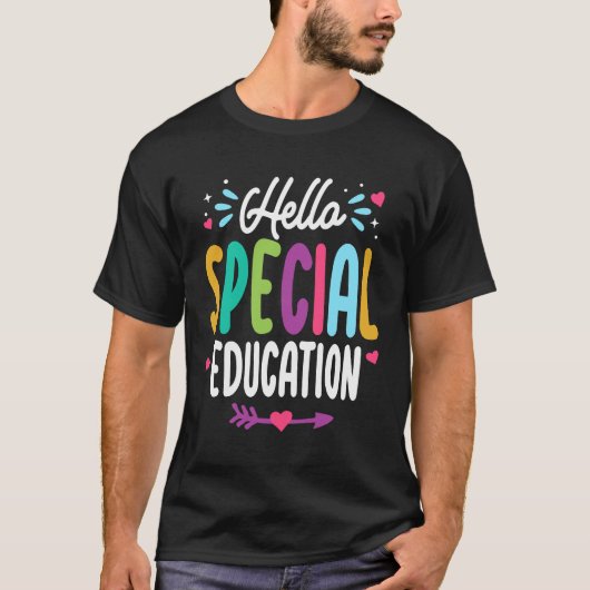 Hallo Speciaal onderwijs terug naar school leraar T-shirt (Voorkant)