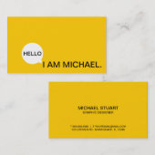 hallo Speech Bubble | Casual Modern Black & Yellow Visitekaartje (Voorkant / Achterkant)