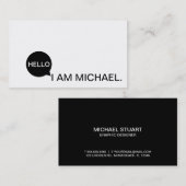 hallo Speech Bubble | Casual modern zwart-wit Visitekaartje (Voorkant / Achterkant)