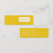"Hallo" Speech Bubble Contactkaartje (Voorkant / Achterkant)