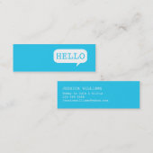 "Hallo" Speech Bubble Contactkaartje (Voorkant / Achterkant)