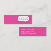 "Hallo" Speech Bubble Contactkaartje (Voorkant / Achterkant)