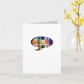 HALLO Speech Bubble Typography Wenskaart Kaart (Gele Bloem)