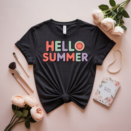 Hallo Speelse "Zomer" Watermeloen Vector Illustrat T-shirt
