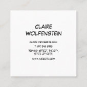 hallo Spraakbubble Retro Comic Book Vierkante Visitekaartje (Achterkant)