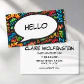 hallo Spraakbubble Retro Comic Book Visitekaartje