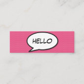 HALLO Spreekballon Pret Retro Stripboek Mini Visitekaartje (Voorkant)