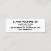 HALLO Spreekwolk Plezier Blauw Stripboek Mini Visitekaartje (Achterkant)