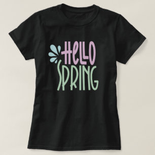 hallo Spring Cute Lettering T-Shirt
