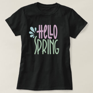 hallo Spring Cute Lettering T-Shirt