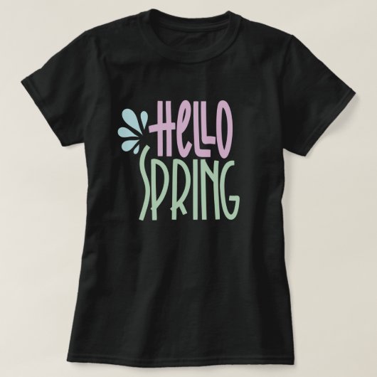 hallo Spring Cute Lettering T-Shirt (Design voorkant)