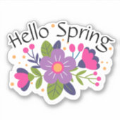 hallo Spring Floral Colorful Sticker (Voorkant)