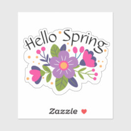 hallo Spring Floral Colorful Sticker