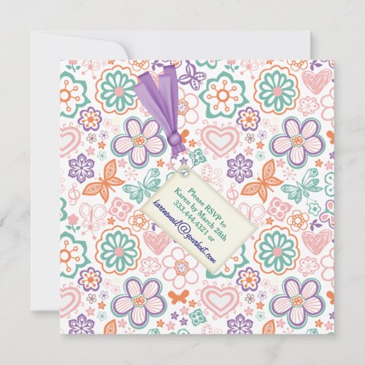 Hallo · Spring Floral Easter Invitation Kaart (Achterkant)