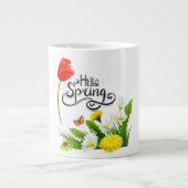 Hallo Spring Floral Mok – Schattigee seizoensgebon (Voorkant)