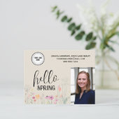 hallo Spring Floral Real Estate Marketing Briefkaart (Staand voorkant)
