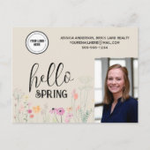hallo Spring Floral Real Estate Marketing Briefkaart (Voorkant)