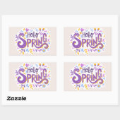 hallo Spring Floral Rechthoekige Sticker (Vel)