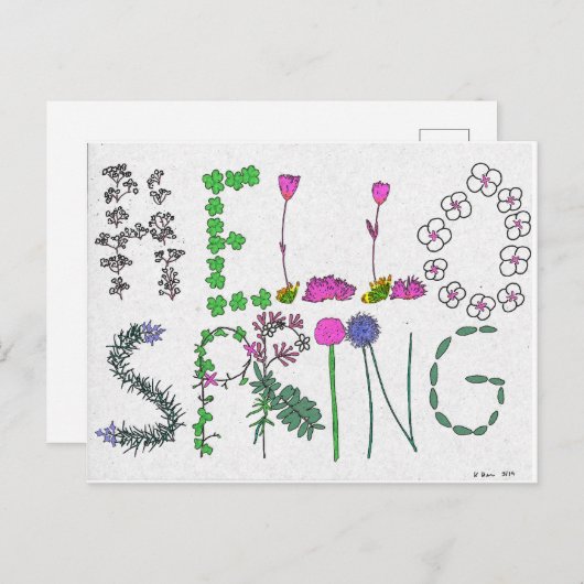 Hallo Spring Flower Briefkaart (Voorkant / Achterkant)