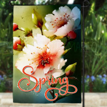 hallo Spring Garden Flag - Cherry Blossom