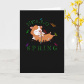 hallo Spring Hamster Butterfly Guinea Pig Colors Kaart (Gele Bloem)