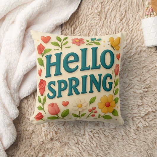 Hallo Spring naar comfort - "lente" decoratief Kussen (Deken)