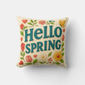 Hallo Spring naar comfort - "lente" decoratief Kussen (Voorkant)